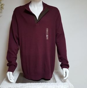 NWT Tasso Elba mens quarter zip pull over sweater